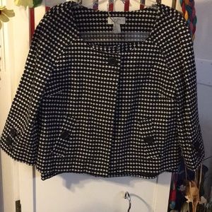 Ann Taylor Loft Black and White Print Skirt Suit